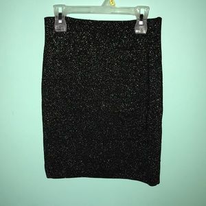Black glitter sparkle pencil skirt
